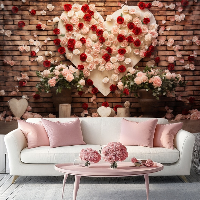  Wedding Decorations Backdrop Photograph Wall Hanging Large Tapestry Art Mural Decor Blanket Curtain Home Bedroom Living Room Decoration Roses Heart