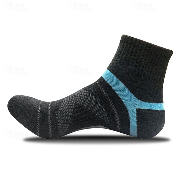  Herr 2 par Multipack Socka Crew strumpor Löparstrumpor Vardagliga strumpor Svart Blå Färg Rand Sport & Utomhus Dagligen Semester Grundläggande Medium Vår Höst Mode Ledigt