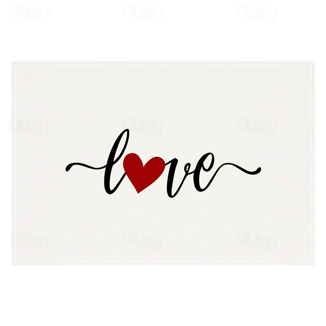  Valentine's Day Placemats Set of 4 Romantic and Decorative Table Mats Featuring Heart or Rose Patterns Durable and Heat-Resistant Perfect for Adding a Touch of Love to Your Dining Table Decor