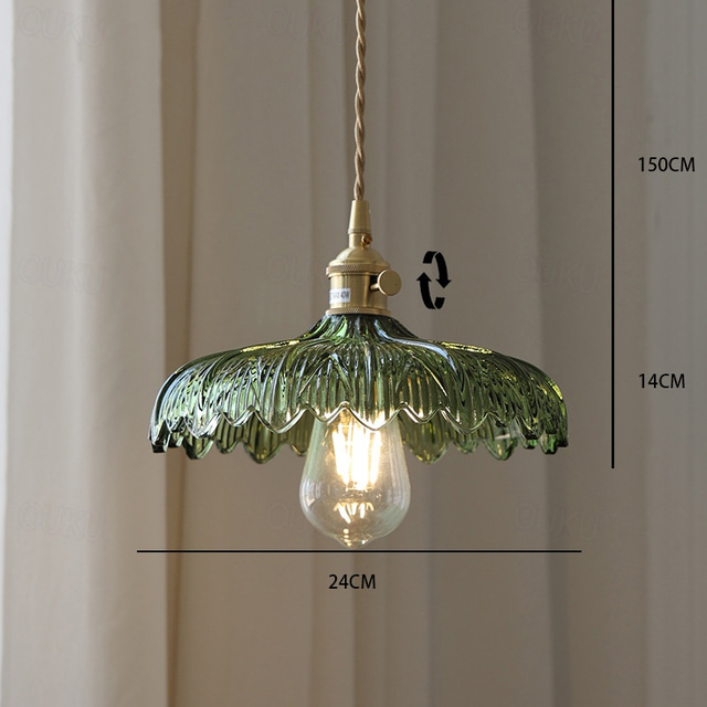  LED Modern Chandelier Lamp Flower Pattern Glass Ceiling Pendant Light V intage Bar Cafe Chandelier Fixtures Pendant Light Hanging Lamp Lighting Industrial Modern 25cm 110-240V