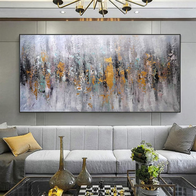  Mintura Handmade Abstract Gold or Silver Texture Oil Paintings On Canvas Wall Art Decoration Modern Picture For Home Decor Rolled Frameless Unstretched Painting