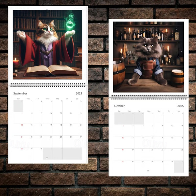 2025 Weird Medieval Exploration Cat Calendar, Weird Medieval Quest Cats