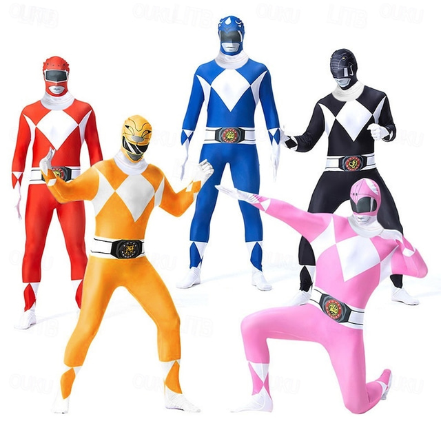  Mighty Morphin Power Rangers Tommy Oliver Cosplay Costume Jumpsuit Men's Women's Boys Movie Cosplay Cosplay Halloween Halloween Carnival Masquerade Event / Party Masquerade