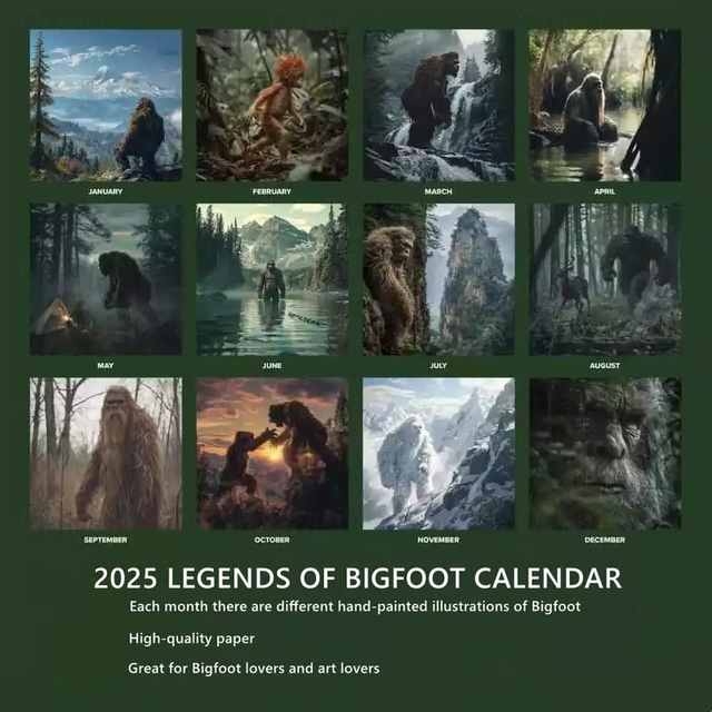 2025 Legends Of Bigfoot Calendar Bigfoot Calendar Wall Calendar 2025