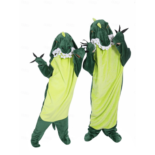  Dinosaur Hai Par Karnevalskostyme Kigurumi-pysjamas Onesies Barne Voksne Herre Dame Gutt Original Morsomt kostyme Temafest Karneval Mardi Gras Enkelt karnevalskostyme