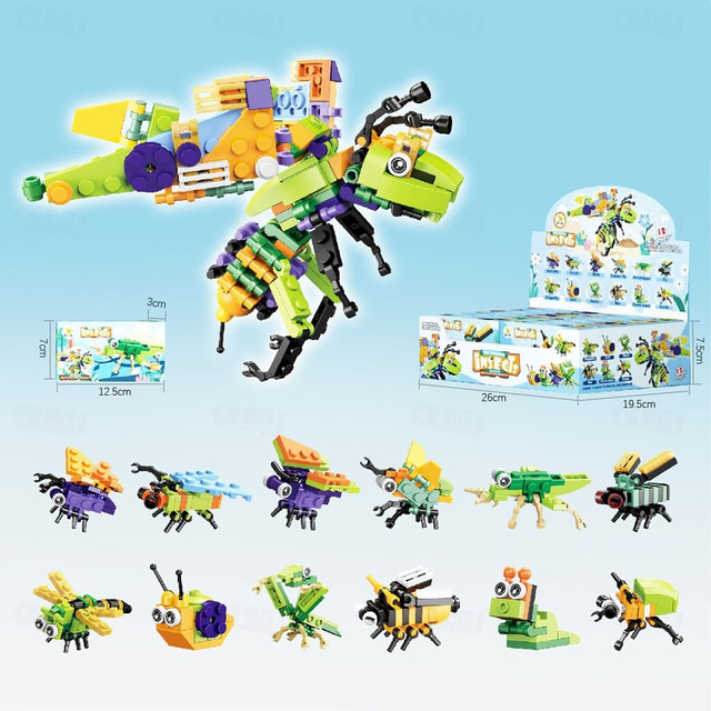  12PCS Party Favors for Kids Goodie Bags Mini Building Blocks Dinosaur Animal Building Blocks SetBuilding Sets Stem Toys for Birthday Party GiftGoodie Bags Prize Cake Topper