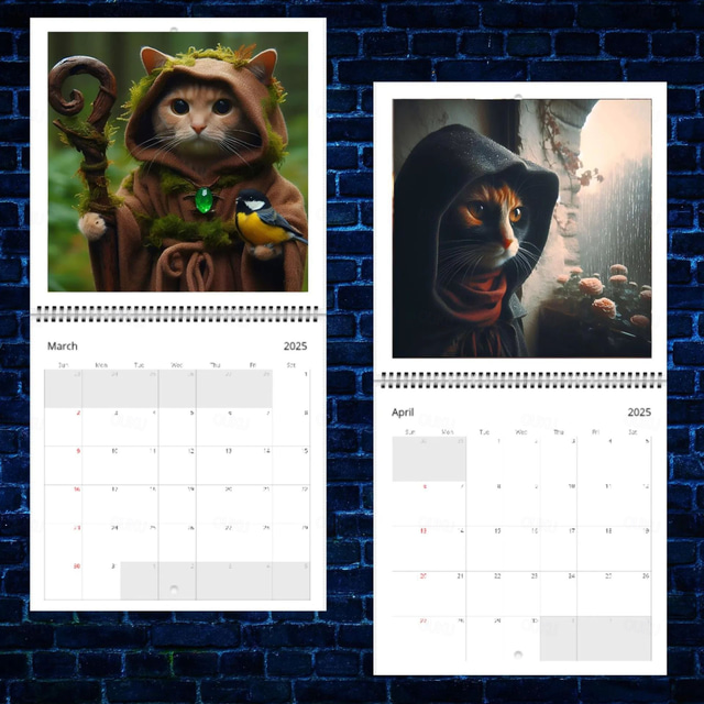 2025 Weird Medieval Exploration Cat Calendar, Weird Medieval Quest Cats