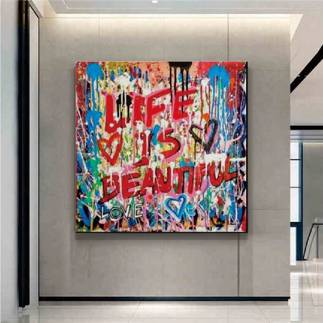  Pop art oil painting handmade abstract Graffiti art oil painting hand painted Street Art oil painting Love painting office wall art decoration for bedroom living room decoration home gift