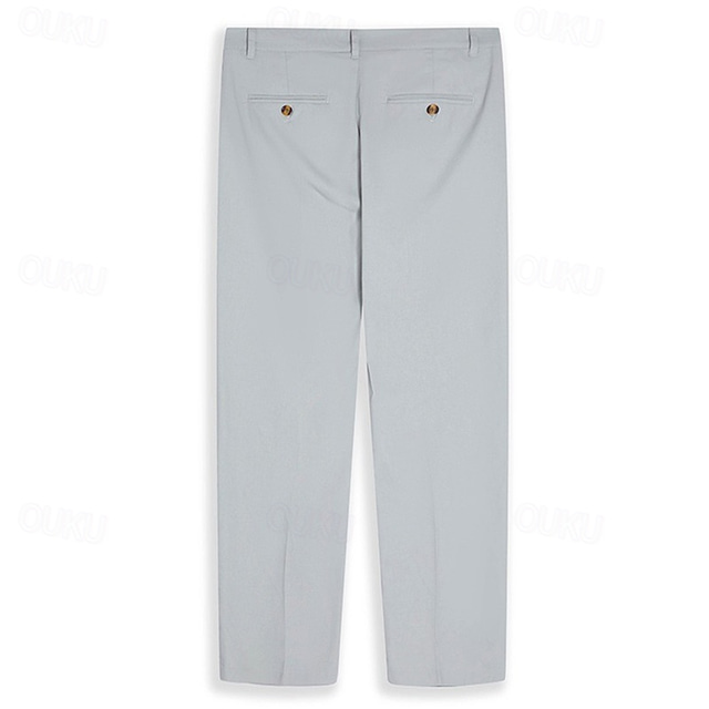 Men's Linen Pants Trousers Summer Pants Pleated Pants Dress Slacks 