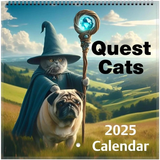 2025 Weird Medieval Exploration Cat Calendar, Weird Medieval Quest Cats