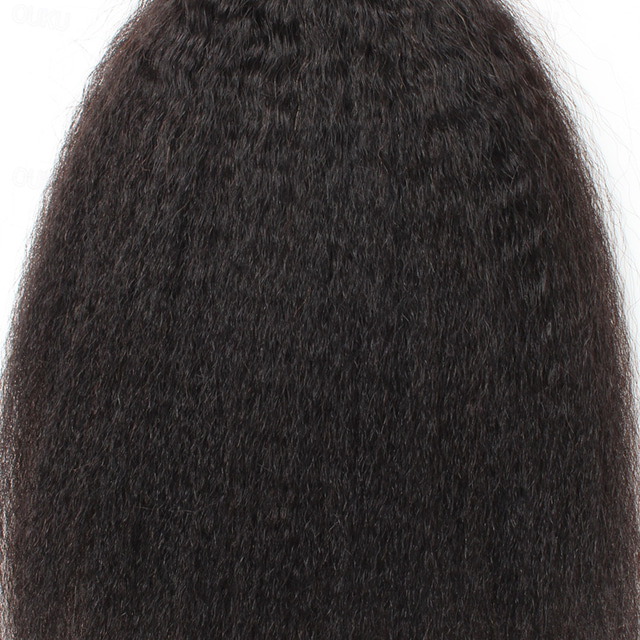  4 Bundles Hair Weaves Brazilian Hair Yaki Straight Human Hair Extensions Human Hair Bundle Hair 8-28 inch Black Women Easy dressing Youth