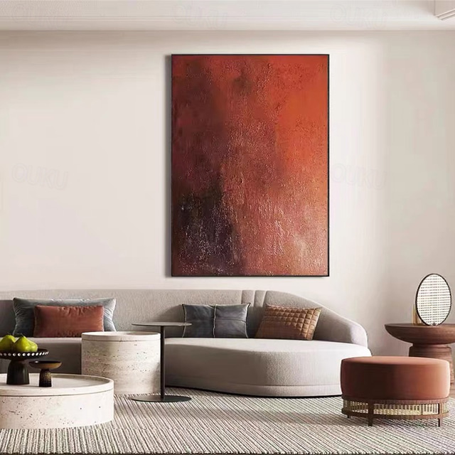  Handpaint Large Brown Abstract Canvas Painting Dark Brown Textured Painting Original Brown Minimalist Painting Home Wall Decor Home Decor Stretched Frame Ready to Hang