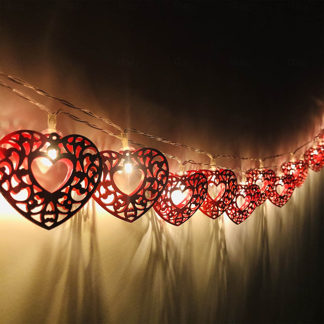  1kpl ystävänpäivän rakkauselementti valot 1.65M-10LEDs/3M-20LEDs Akku- ja USB-virtalähteet ystävänpäivän äitienpäivän Uuden vuoden sisätilojen tunnelmakoristevalosarja