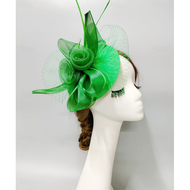  Fascinators Net Veil Hat Wedding Horse Race With Feather Cap Headpiece Headwear