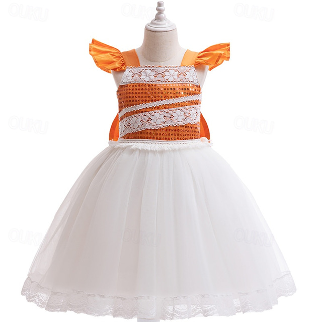  Moana Princess Moana Dress Flower Girl Dress Tulle Dresses Kings Day Movie TV Theme Costumes Movie Cosplay for Girls' Kid's Carnival Children's Day World Book Day Party Birthday Beach