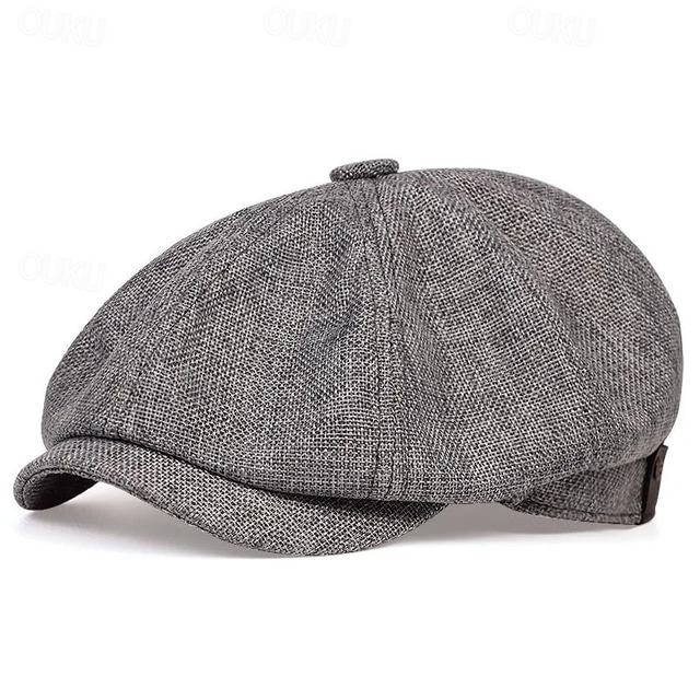  Pánské PLacatá čepice Klobouk Ascot Novinářský klobouk Černá Hnědá Polyester Módní Na běžné nošení ulice Denní Bez vzoru Prodyšné