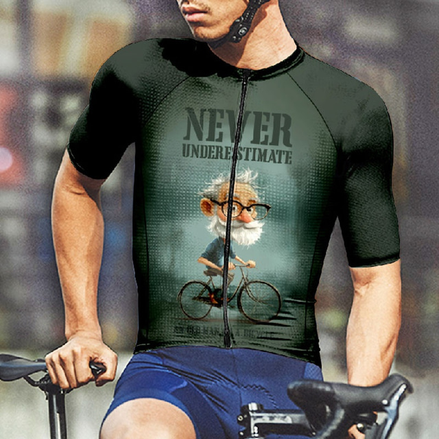  Voor heren Wielrenshirt Korte mouw Fietsen T-shirt Shirt met 3 achterzakken Bergracen Ademend Sneldrogend Anatomisch ontwerp Lampenkatoen Zwart Geel Blauw Grafisch Sport Kleding