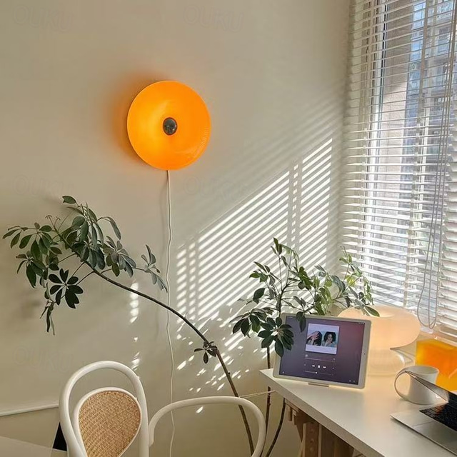  kreatywne pączki kinkiet 24w okrągła lampa ścienna led pomarańczowa szklana oprawa ścienna nowoczesna nordycka średnica 30cm okrągłe kinkiety ścienne