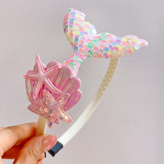  kinderkleidung Mädchen Haarzubehör Aktiv Süß Party Geburtstag Meerjungfrau Weiß Rosa