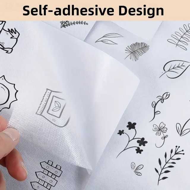 5 Sheets A4 Size Fabric-like Self Adhesive Wash Away Stabilizer For 