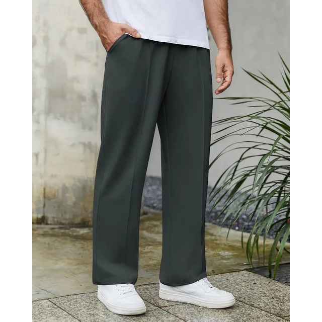  Men's Athletic Pants Wide Leg Sweatpants Trousers Pocket Drawstring Elastic Waist Plain Comfort Sports Outdoor Daily Fashion Casual Light Grey Dark Gray Micro-elastic