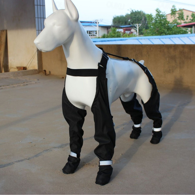  Dog Pets Boots / Shoes Snow Boots Rain Boots Anti-Slip Lightweight Waterproof Simple Solid Colored Sports and Outdoors For Pets Terylene Waterproof Fabric Black