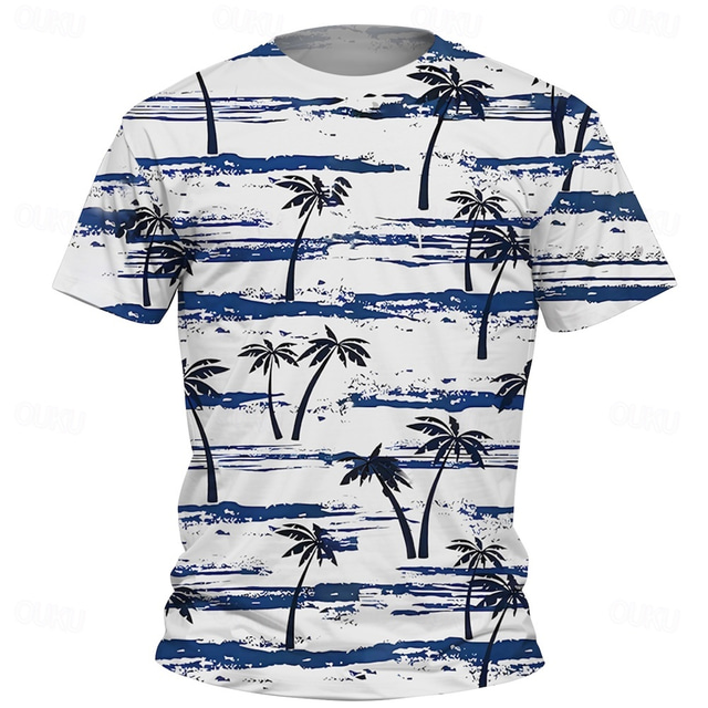  Dla chłopców 3D Graficzny Drzewo kokosowe Podkoszulek T-shirt Krótki rękaw Lato Wiosna Moda Podstawowy Dzieci 4-12 lat Półgolf Na zewnątrz Codzienny Regularny