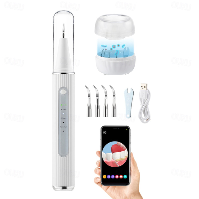 Visual Ultrasonic Dental Scaler Teeth Whitening Cleaner Dental Stone Calculus Plaque Stains Removal Tartar Scraper Oral Hygiene