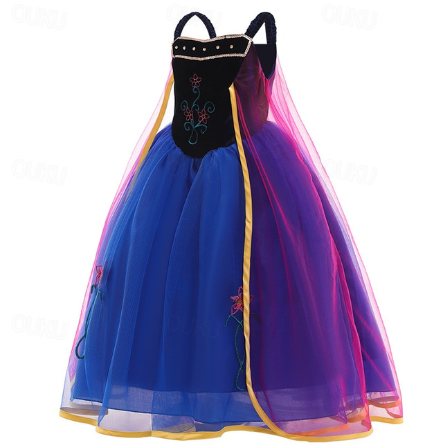  Snow Queen Frosty Princess Anna Dress Costume Flower Girl Dress Movie TV Theme Costumes for Girls' Kid's Christmas Carnival Performance Party / Evening