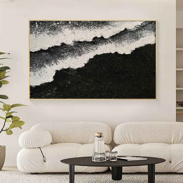  Black Wave Ocean Seascape Coastal oil painting hand painted Wall Art Abstract Beach Seascape Painting On Canvas Living room Huge Extra Large wave paintings Wall Art Decoration
