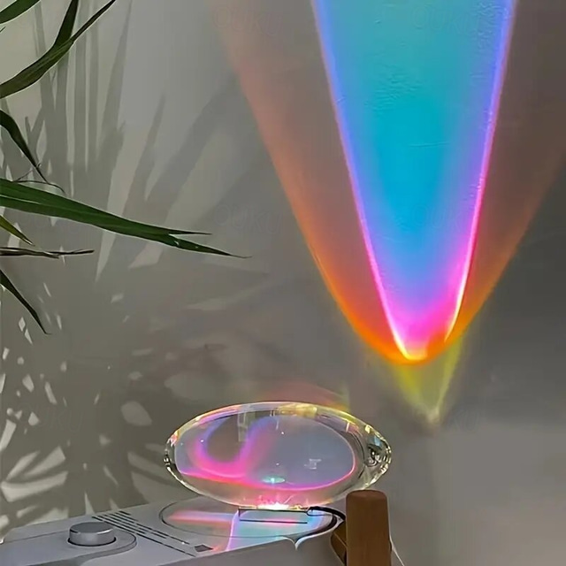  LED Crystal Decorative Lamp USB Power Night Lamp Rainbow Sunset RGB Colorful Lighting For Room Decoration Unique Gift for Friends