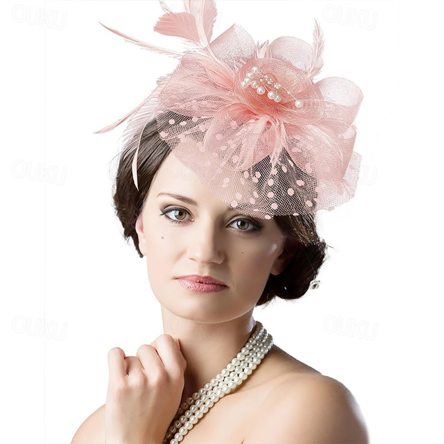  chapéu fascinators para mulheres festa do chá tiara de penas mardi gras chapéu de coquetel casamentos