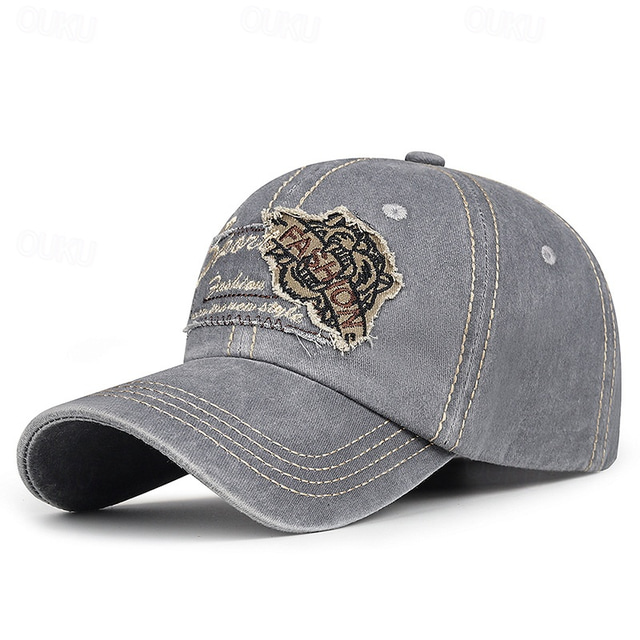  Bărbați Șapcă de baseball Palarie de soare Căciulă de camioner Negru Roșu Vin Bumbac Brodat Modă Casual Zilnic Sfârșit de săptămână Culoare solidă / simplă Ajustabile Cremă Cu Protecție Solar