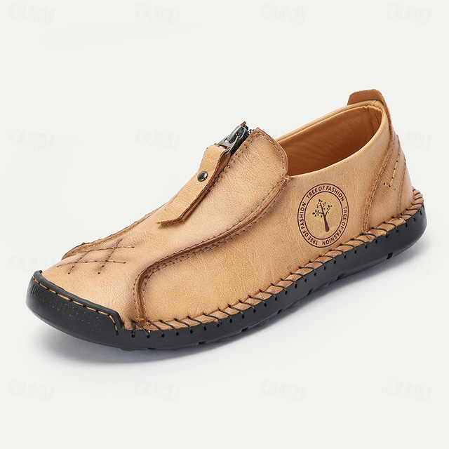  Ανδρικά Μοκασίνια & Ευκολόφορετα Πένυ Loafers Χειροποίητα Παπούτσια Μικροΐνα Άνετο Αντιολισθητικό Φερμουάρ Μοκασίνια Κίτρινο-Καφέ Μαύρο Χακί