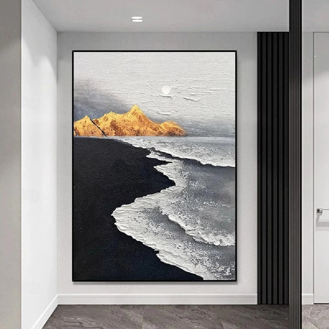  Hand painted Black Wave Ocean Seascape Coastal oil painting handmade Wall Art Abstract Beach Seascape Painting On Canvas Livingroom Huge Extra Large canvas painting Wall Art Decoration