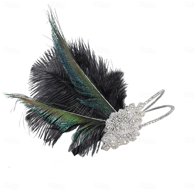  Retro Vintage 1920s Headpiece Masquerade Flapper Headband Head Jewelry The Great Gatsby Charleston Feather Women's Halloween Carnival Masquerade Cocktail Party Prom Wedding Party Teen Adults' Headwear