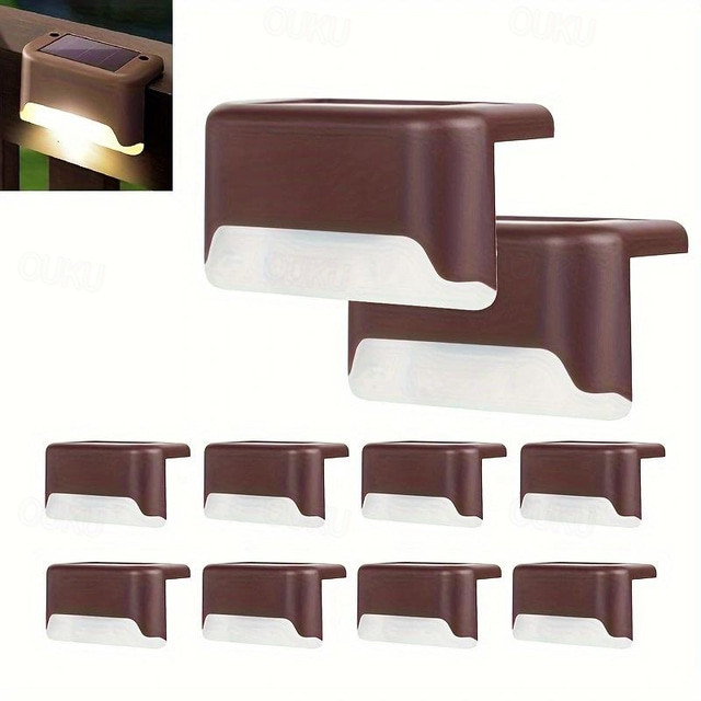  8 יחידות אורות סיפון סולאריים חיצוניים, אורות מדרגות, אורות גדר, אורות מרפסת גן בחצר