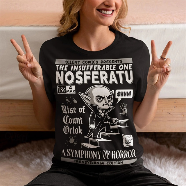  Nosferatu Vampire Dracula T-shirt Tee Character Graphic For Men's Women's Unisex Adults' Masquerade Hot Stamping Casual Daily