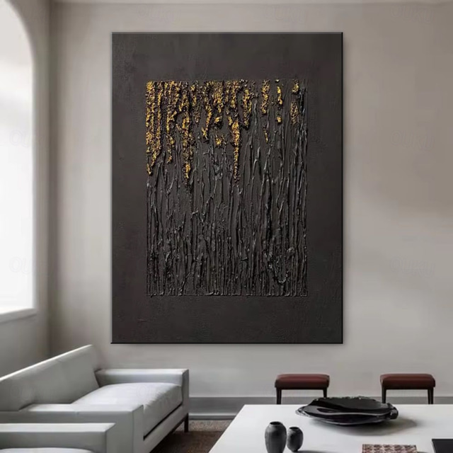  pictură în ulei realizată manual, pânză, artă de perete, decorare modernă, simplă, superioară, abstractă, textură aurie pentru decor interior pictură rulată fără rame, neîntinsă