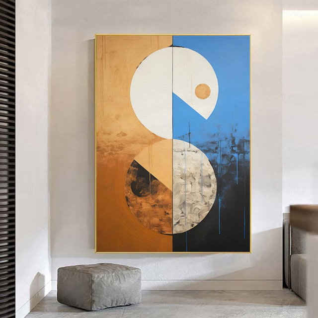  Handmade Oil Painting Canvas Acrylic Wall Art Decoration Abstract Creative Geometric Patterns for Home Decor Rolled Frameless Unstretched Painting