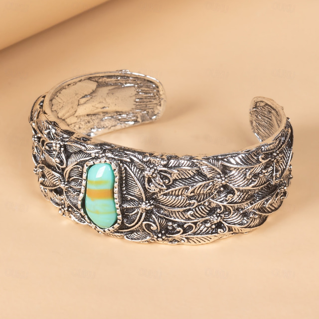  Retro Lucky Faith Personalized Artistic Ethnic Alloy Bracelet Jewelry Silver For Wedding Party Daily Festival
