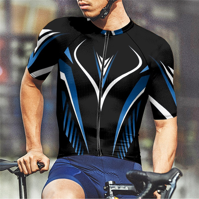  Herr Cykeltröja Kortärmad Cykel T-shirt Tröja med 3 bakfickor Bergscykling Andningsfunktion Snabb tork Anatomisk design Uppsugande Gul Röd Blå sporter Kläder