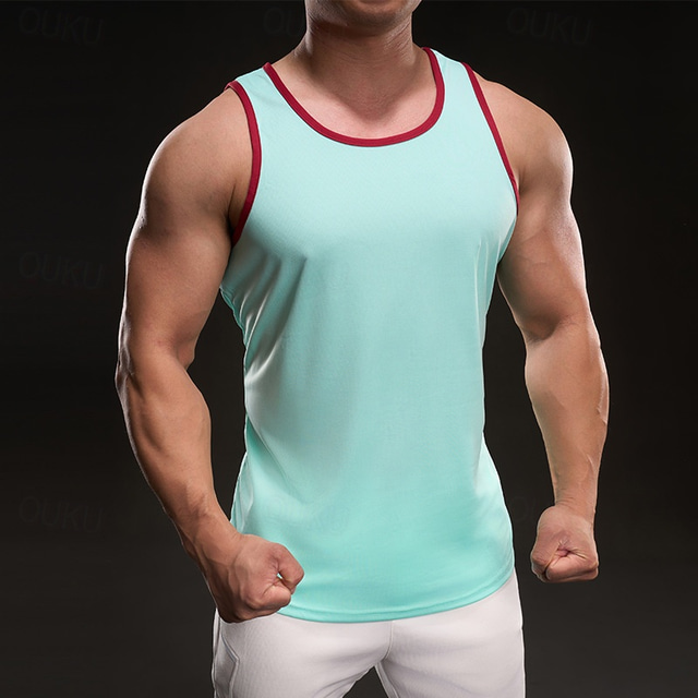  Men's Tank Top Vest Top Undershirt Sleeveless Shirt Sleeveless Crewneck Spring Color Block Fashion Designer Vacation Street Going out Black White Yellow Top Tee for Men