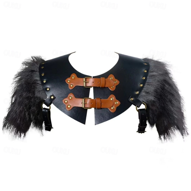 Retro Vintage Medieval Renaissance Armor Shoulder Armor Chest Guard Warrior Viking Men's Viking Halloween Carnival Performance Party LARP Adults' Chest Guard