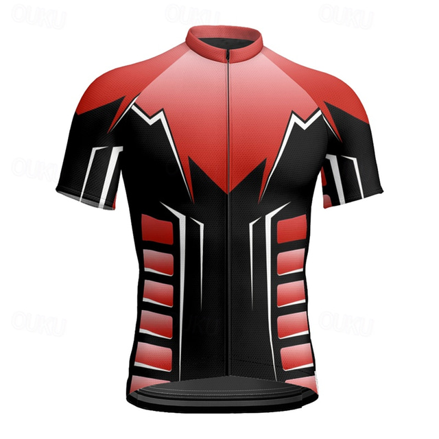  Herr Cykeltröja Kortärmad Cykel T-shirt Tröja med 3 bakfickor Bergscykling Andningsfunktion Snabb tork Anatomisk design Uppsugande Röd Blå Brun sporter Kläder