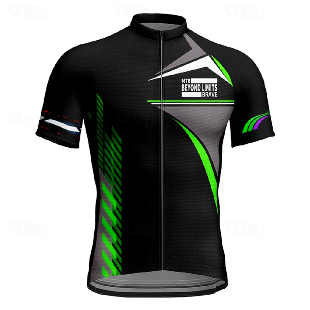  Men's Cycling Jersey Short Sleeve Bike Tee Tshirt Jersey with 3 Rear Pockets Mountain Bike MTB Breathable Quick Dry Anatomic Design Wicking Black Yellow Blue Sports Clothing Apparel