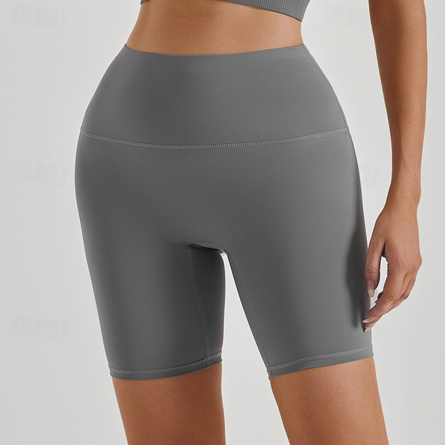  Women's Gym Shorts Yoga Shorts Workout Shorts Tummy Control Butt Lift High Waist Yoga Gym Workout Pilates Shorts Navy Black Coffee Spandex Sports Activewear Stretchy Slim