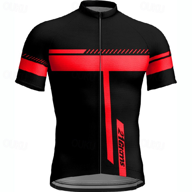  Men's Cycling Jersey Short Sleeve Bike Tee Tshirt Jersey with 3 Rear Pockets Mountain Bike MTB Breathable Quick Dry Anatomic Design Wicking Yellow Red Blue Sports Clothing Apparel