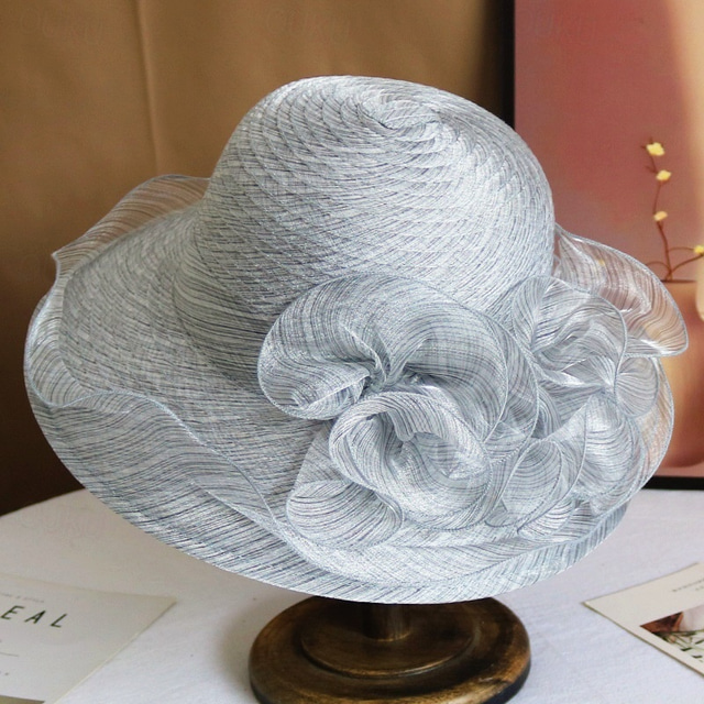  női széles karimájú tányérkalap vintage virágos gyapjú filc fedora floppy elegáns lenyűgöző kalap fátyollal hölgy templomi parti vödör