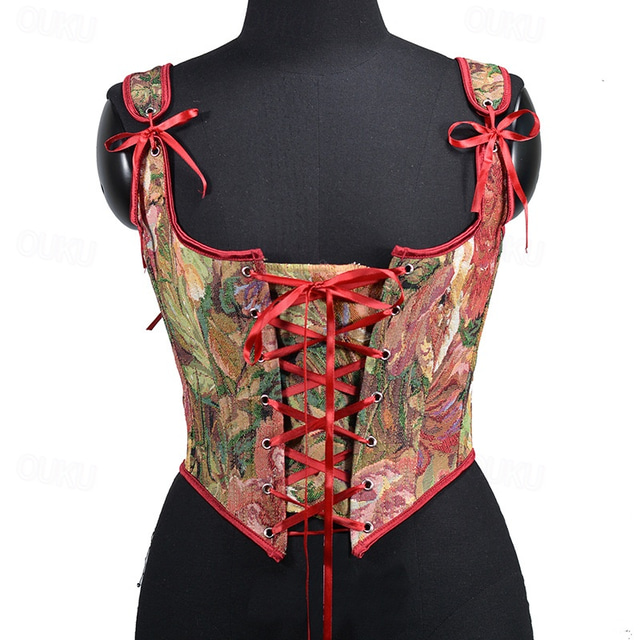  Retro Antiguo Medieval Renacimiento Faja Chaleco corpiño Disfraz Mujer Celta Fantasía Víspera de Todos los Santos Carnaval Mascarada Fiesta Casual Diario LARP Adulto Faja